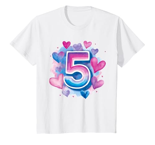 Kinder Geburtstag 5 Mädchen Regenbogen Fee Fünf Jahre alt T-Shirt Kinder Geburtstag 5 Mädchen Regenbogen Fee Fünf Jahre alt T-Shirt von Kinder Geburtstage Deko Regenbogen Party Mädchen 5