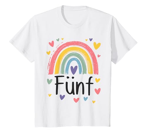 Kinder Geburtstag 5 Mädchen Regenbogen Fee Fünfter 5 Jahre alt T-Shirt von Kinder Geburtstage Deko Regenbogen Party Mädchen 5