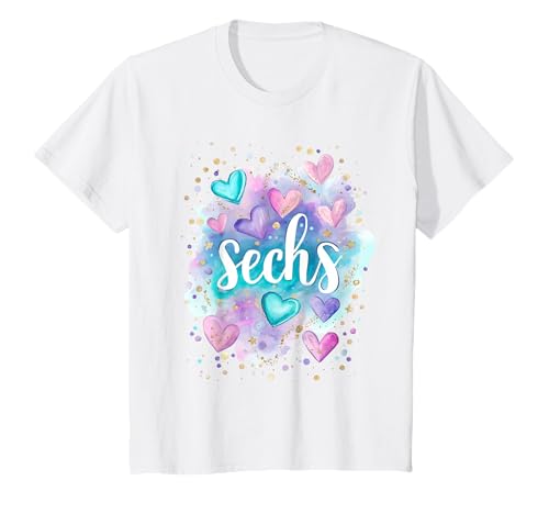 Kinder Geburtstag 6 Mädchen Regenbogen Sechs Jahre alt T-Shirt Kinder Geburtstag 6 Mädchen Regenbogen Sechs Jahre alt T-Shirt von Kinder Geburtstage Deko Regenbogen Party Mädchen 6