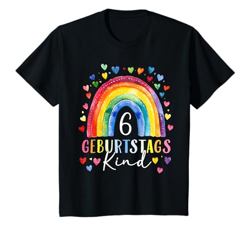 Kinder Geburtstag 6 Mädchen Regenbogen Sechs Party 6 Jahre alt T-Shirt Kinder Geburtstag 6 Mädchen Regenbogen Sechs Party 6 Jahre alt T-Shirt von Kinder Geburtstage Deko Regenbogen Party Mädchen 6