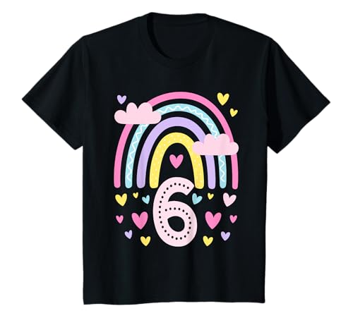 Kinder Geburtstag 6 Mädchen Regenbogen Sechs Party 6 Jahre alt T-Shirt Kinder Geburtstag 6 Mädchen Regenbogen Sechs Party 6 Jahre alt T-Shirt von Kinder Geburtstage Deko Regenbogen Party Mädchen 6