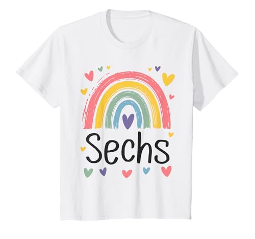 Kinder Geburtstag 6 Mädchen Regenbogen Sechs Party 6 Jahre alt T-Shirt Kinder Geburtstag 6 Mädchen Regenbogen Sechs Party 6 Jahre alt T-Shirt von Kinder Geburtstage Deko Regenbogen Party Mädchen 6