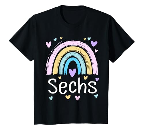 Kinder Geburtstag 6 Mädchen Regenbogen Sechs Party 6 Jahre alt T-Shirt Kinder Geburtstag 6 Mädchen Regenbogen Sechs Party 6 Jahre alt T-Shirt von Kinder Geburtstage Deko Regenbogen Party Mädchen 6