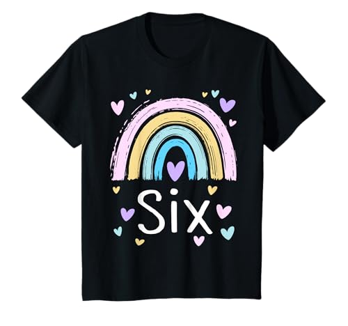 Kinder Geburtstag 6 Mädchen Regenbogen Sechs Party 6 Jahre alt T-Shirt Kinder Geburtstag 6 Mädchen Regenbogen Sechs Party 6 Jahre alt T-Shirt von Kinder Geburtstage Deko Regenbogen Party Mädchen 6