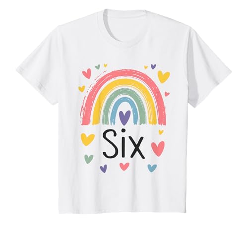 Kinder Geburtstag 6 Mädchen Regenbogen Sechs Party 6 Jahre alt T-Shirt Kinder Geburtstag 6 Mädchen Regenbogen Sechs Party 6 Jahre alt T-Shirt von Kinder Geburtstage Deko Regenbogen Party Mädchen 6