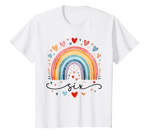 Kinder Geburtstag 6 Mädchen Regenbogen Sechs Party 6 Jahre alt T-Shirt Kinder Geburtstag 6 Mädchen Regenbogen Sechs Party 6 Jahre alt T-Shirt von Kinder Geburtstage Deko Regenbogen Party Mädchen 6