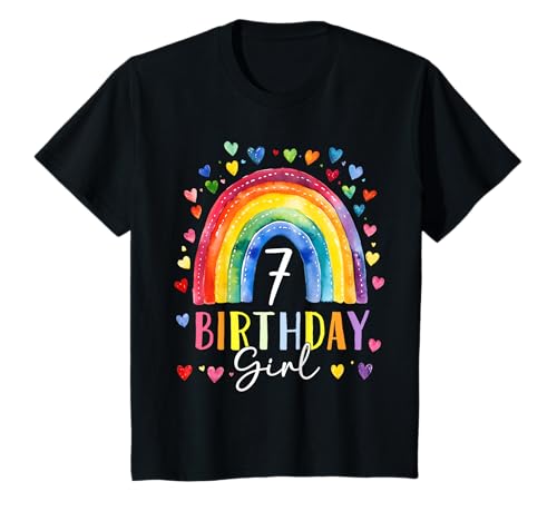 Kinder Geburtstag 7 Jahre Mädchen Regenbogen Sieben Geburtstag T-Shirt Kinder Geburtstag 7 Jahre Mädchen Regenbogen Sieben Geburtstag T-Shirt von Kinder Geburtstage Deko Regenbogen Party Mädchen 7