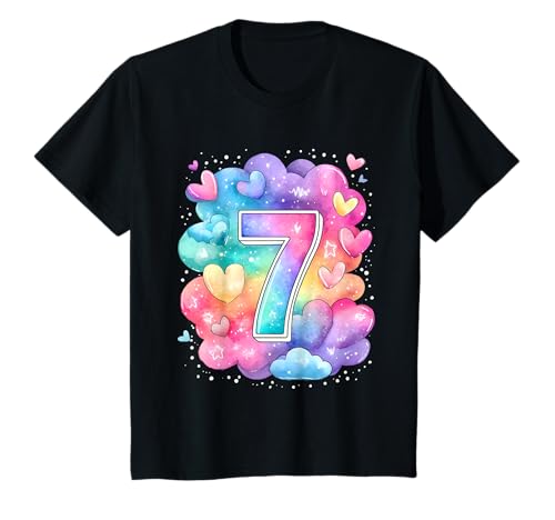 Kinder Geburtstag 7 Jahre Mädchen Regenbogen Sieben T-Shirt Kinder Geburtstag 7 Jahre Mädchen Regenbogen Sieben T-Shirt von Kinder Geburtstage Deko Regenbogen Party Mädchen 7