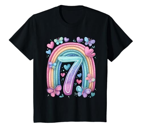 Kinder Geburtstag 7 Jahre Mädchen Regenbogen Sieben T-Shirt Kinder Geburtstag 7 Jahre Mädchen Regenbogen Sieben T-Shirt von Kinder Geburtstage Deko Regenbogen Party Mädchen 7