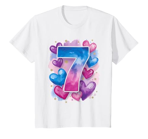 Kinder Geburtstag 7 Jahre Mädchen Regenbogen Sieben T-Shirt Kinder Geburtstag 7 Jahre Mädchen Regenbogen Sieben T-Shirt von Kinder Geburtstage Deko Regenbogen Party Mädchen 7