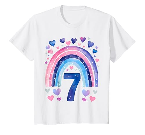 Kinder Geburtstag 7 Jahre Mädchen Regenbogen Sieben T-Shirt Kinder Geburtstag 7 Jahre Mädchen Regenbogen Sieben T-Shirt von Kinder Geburtstage Deko Regenbogen Party Mädchen 7