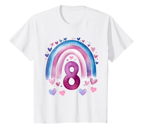 Geburtstag 8 Mädchen Regenbogen Fee Acht 8 Jahre T-Shirt Geburtstag 8 Mädchen Regenbogen Fee Acht 8 Jahre T-Shirt von Kinder Geburtstage Deko Regenbogen Party Mädchen 8