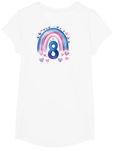 Geburtstag 8 Mädchen Regenbogen Fee Acht 8 Jahre T-Shirt von Kinder Geburtstage Deko Regenbogen Party Mädchen 8