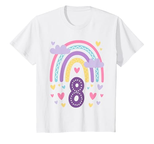 Kinder Geburtstag 8 Mädchen Regenbogen Fee Acht 8 Jahre T-Shirt Kinder Geburtstag 8 Mädchen Regenbogen Fee Acht 8 Jahre T-Shirt von Kinder Geburtstage Deko Regenbogen Party Mädchen 8
