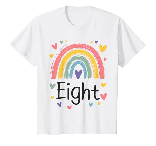 Kinder Geburtstag 8 Mädchen Regenbogen Fee Acht 8 Jahre T-Shirt Kinder Geburtstag 8 Mädchen Regenbogen Fee Acht 8 Jahre T-Shirt von Kinder Geburtstage Deko Regenbogen Party Mädchen 8