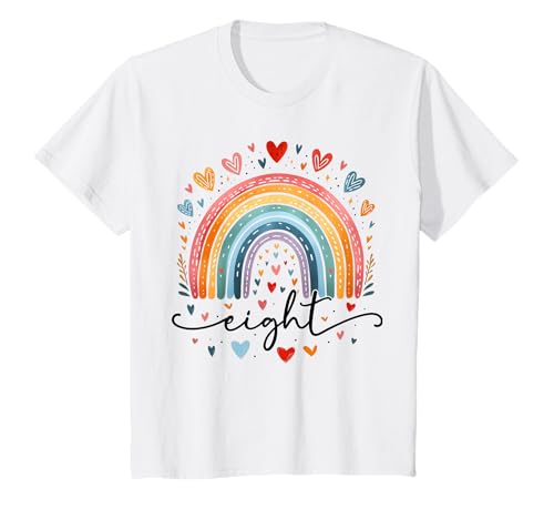Kinder Geburtstag 8 Mädchen Regenbogen Fee Acht 8 Jahre T-Shirt Kinder Geburtstag 8 Mädchen Regenbogen Fee Acht 8 Jahre T-Shirt von Kinder Geburtstage Deko Regenbogen Party Mädchen 8