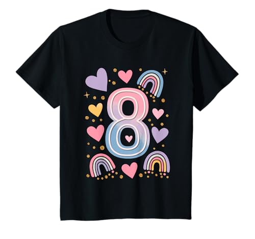 Kinder Geburtstag 8 Mädchen Regenbogen Fee Acht Jahre T-Shirt Kinder Geburtstag 8 Mädchen Regenbogen Fee Acht Jahre T-Shirt von Kinder Geburtstage Deko Regenbogen Party Mädchen 8