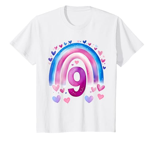 Kinder Geburtstag 8 Mädchen Regenbogen Fee Acht Jahre T-Shirt von Kinder Geburtstage Deko Regenbogen Party Mädchen 8