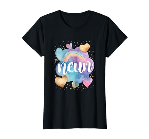 Geburtstag 9 Mädchen Regenbogen Fee Neun Jahre T-Shirt Geburtstag 9 Mädchen Regenbogen Fee Neun Jahre T-Shirt von Kinder Geburtstage Deko Regenbogen Party Mädchen 9