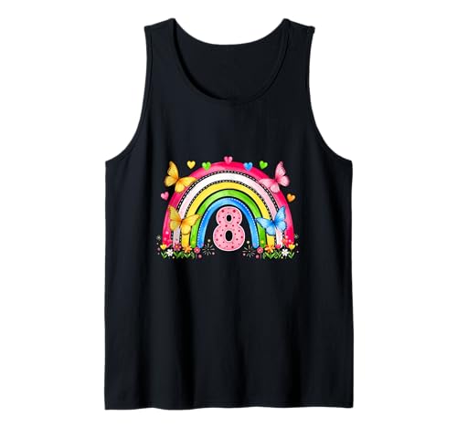 Children's Birthday 8 Girls Rainbow Eighth 8 Years Old Outfi Tank Top von Kinder Geburtstage Deko Regenbogen Party Mädchen
