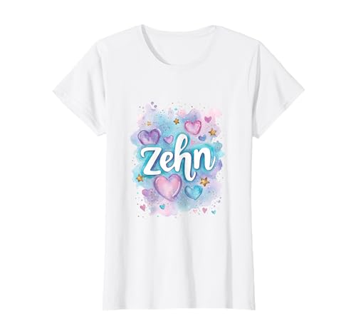 Geburtstag 10 Mädchen Regenbogen Zehn Jahre alt T-Shirt von Kinder Geburtstage Deko Regenbogen Party Mädchen