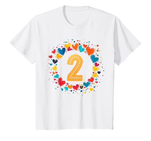 Kinder Geburtstag 2 Mädchen Regenbogen Fee Zwei 2 Jahre T-Shirt von Kinder Geburtstage Deko Regenbogen Party Mädchen