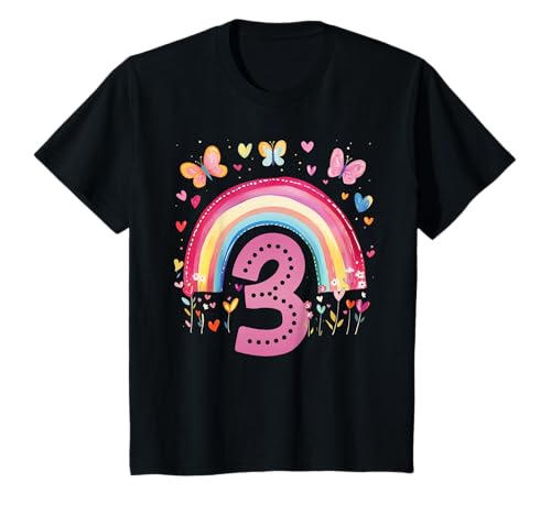 Geburtstag 3 Mädchen Regenbogen Fee Drei 3 Jahre T-Shirt Geburtstag 3 Mädchen Regenbogen Fee Drei 3 Jahre T-Shirt von Kinder Geburtstage Deko Regenbogen Mädchen