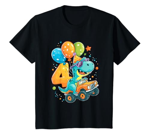 Kinder Geburtstag 4 Junge Dinosaurier Vier 4 Jahre Dino T-Shirt Kinder Geburtstag 4 Junge Dinosaurier Vier 4 Jahre Dino T-Shirt von Kinder Geburtstage Dinosaurier Party Outfit
