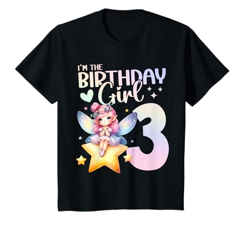 Geburtstag 3 Mädchen Birthday Girl Fee Drei 3 Jahre T-Shirt von Kinder Geburtstage Fee Zauberwald Party Outfit