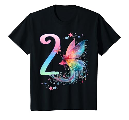 Kinder Geburtstag 4 Mädchen Birthday Girl Fee Vier 4 Jahre T-Shirt von Kinder Geburtstage Fee Zauberwald Party Outfit