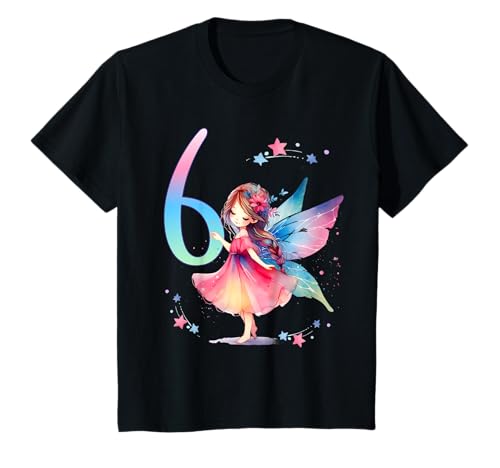 Kinder 6. Geburtstag Fee Prinzessin 6 Jahre alt 6 Geburtstag T-Shirt von Birthday Girl Magical Fairy Tale Party Outfit
