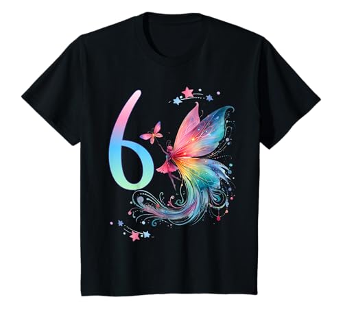 Kinder Geburtstag 6 Mädchen Birthday Girl Fee Party 6 Jahre alt T-Shirt von Kinder Geburtstage Fee Zauberwald Party Outfit