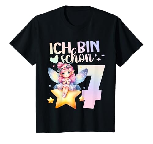 Geburtstag 7 Mädchen Birthday Girl Fee Party 7 Jahre alt T-Shirt von Kinder Geburtstage Fee Zauberwald Party Outfit