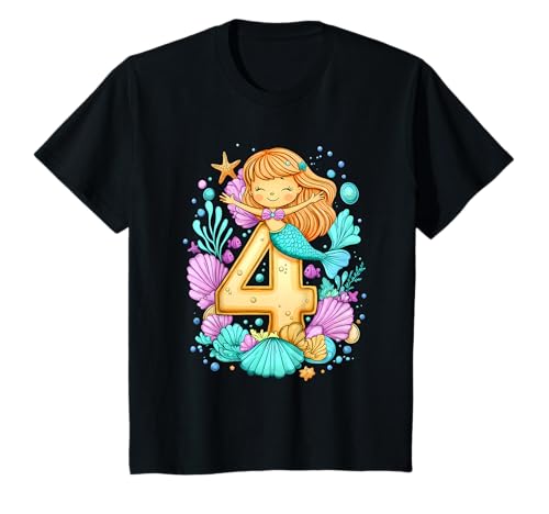 Kinder Geburtstag 4 Hase Waldtier Mädchen Vier 4 Jahre alt T-Shirt von Kinder Geburtstage Hase Kaninchen Party Outfit