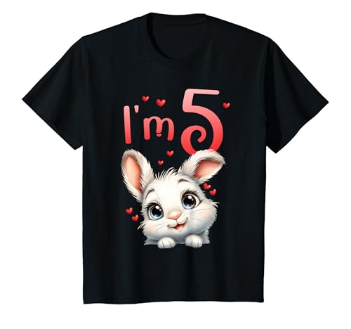Kinder Geburtstag 5 Hase Waldtier Mädchen Fünf 5 Jahre alt T-Shirt von Kinder Geburtstage Hase Kaninchen Party Outfit
