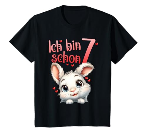 Geburtstag 7 Hase Waldtier Mädchen Sieben 7 Jahre alt T-Shirt von Kinder Geburtstage Hase Kaninchen Party Outfit