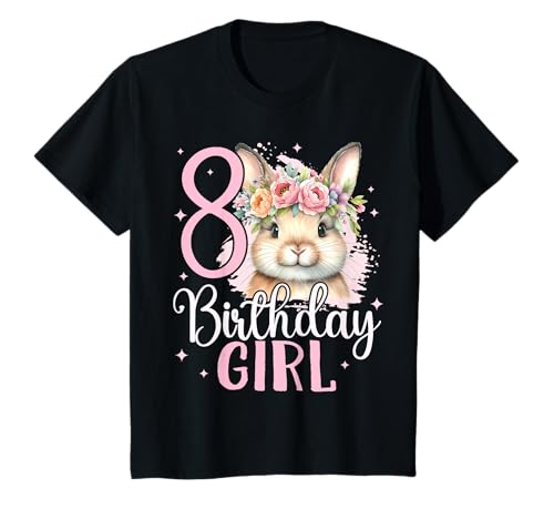 Geburtstag 8 Hase Waldtier Mädchen Acht 8 Jahre alt T-Shirt von Kinder Geburtstage Hase Kaninchen Party Outfit