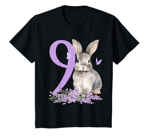 Geburtstag 9 Mädchen Hase Kaninchen Neun 9 Jahre Mädchen T-Shirt Geburtstag 9 Mädchen Hase Kaninchen Neun 9 Jahre Mädchen T-Shirt von Kinder Geburtstage Hase Waldtiere Party Outfit