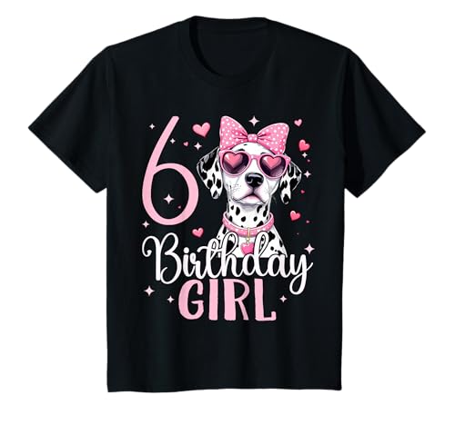 Geburtstag 6 Mädchen Hund Süß Party 6 Jahre alt T-Shirt von Kinder Geburtstage Hund Welpe Party Outfit