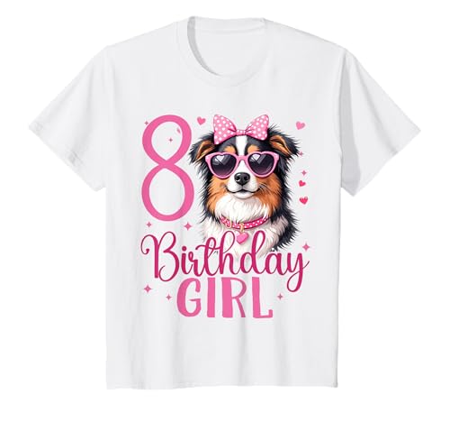 Kinder Geburtstag 8 Mädchen Hund Süß Achter 8 Jahre T-Shirt Kinder Geburtstag 8 Mädchen Hund Süß Achter 8 Jahre T-Shirt von Kinder Geburtstage Hund Welpe Party Outfit
