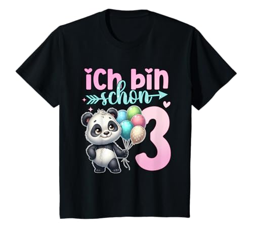 Kinder Geburtstag 3 Mädchen Panda Süß Drei 3 Jahre T-Shirt Kinder Geburtstag 3 Mädchen Panda Süß Drei 3 Jahre T-Shirt von Kinder Geburtstage Panda Dschungel Party Outfit