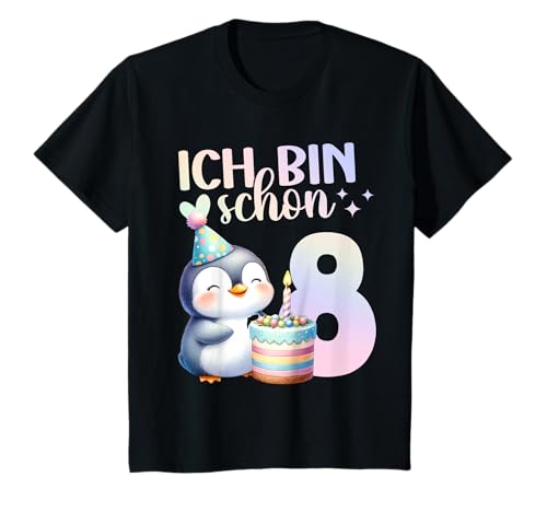 Geburtstag 8 Mädchen Pinguin Tiere Achter 8 Jahre T-Shirt Geburtstag 8 Mädchen Pinguin Tiere Achter 8 Jahre T-Shirt von Kinder Geburtstage Pinguin Eis Winter