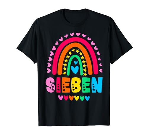 Geburtstag 7 Jahre Mädchen Regenbogen Party 7 Geburtstag T-Shirt Geburtstag 7 Jahre Mädchen Regenbogen Party 7 Geburtstag T-Shirt von Kinder Geburtstage Regenbogen Mädchen 7 Jahre