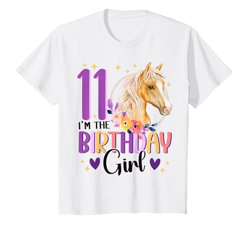 Geburtstag 11 Mädchen Pferd Reiten Eleven Stall 11 Jahre alt T-Shirt von Kinder Geburtstage Reiten Pferde Party Outfit