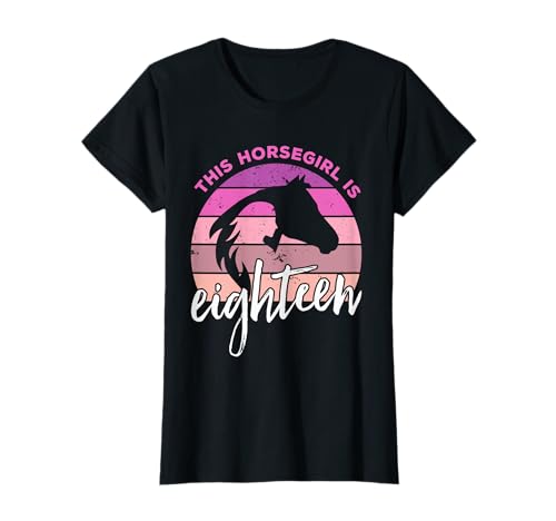 Geburtstag 18 Mädchen Pferd Reiten Stall Achtzehn 18 Jahre T-Shirt von Kinder Geburtstage Reiten Pferde Party Outfit