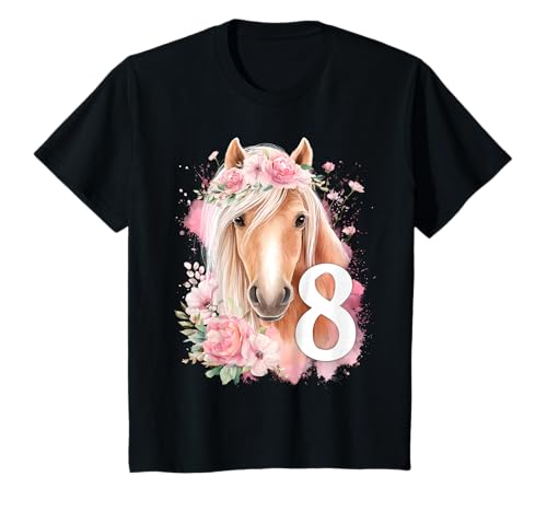 Geburtstag 8 Mädchen Pferd Reiten Stall Acht Jahre T-Shirt von Kinder Geburtstage Reiten Pferde Party Outfit