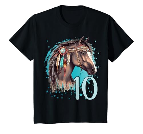 Geburtstag 10 Mädchen Pferd Reiten Stall Zehn 10 Jahre alt T-Shirt von Kinder Geburtstage Reiten Pferde Party Outfit