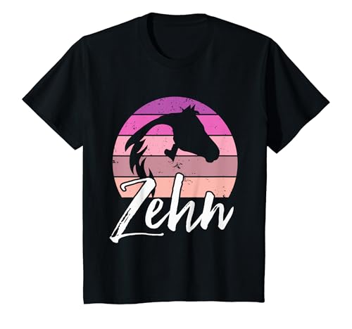 Kinder Geburtstag 10 Mädchen Pferd Reiten Stall Zehn 10 Jahre alt T-Shirt von Kinder Geburtstage Reiten Pferde Party Outfit