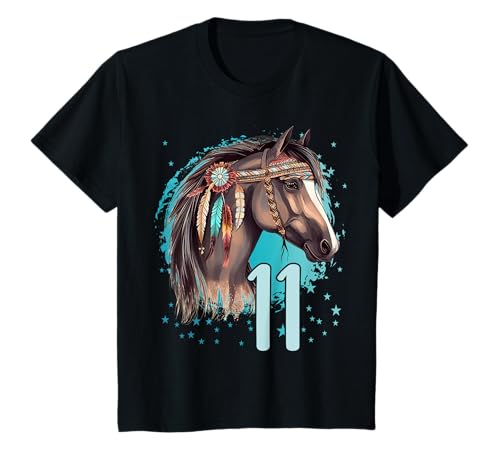 Geburtstag 11 Mädchen Pferd Reiten Eleven Stall 11 Jahre alt T-Shirt von Kinder Geburtstage Reiten Pferde Party Outfit