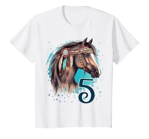 Geburtstag 5 Mädchen Pferd Reiten Stall Fünfter 5 Jahre alt T-Shirt von Kinder Geburtstage Reiten Pferde Party Outfit